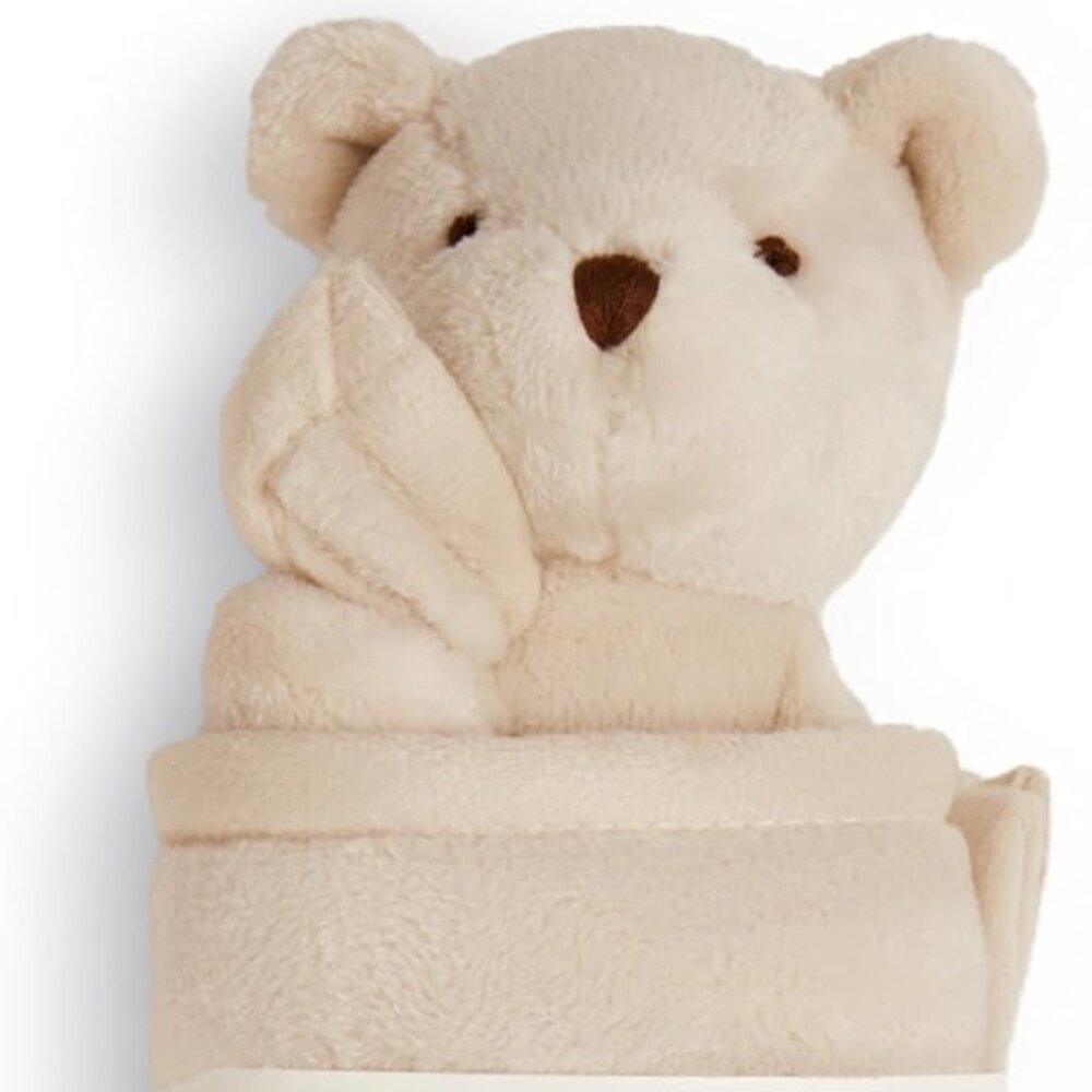 Unhide Lil Marsh Beige Bear Lovey Baby Blanket
